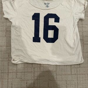 Brandy Melville Cream and Black Number Tee